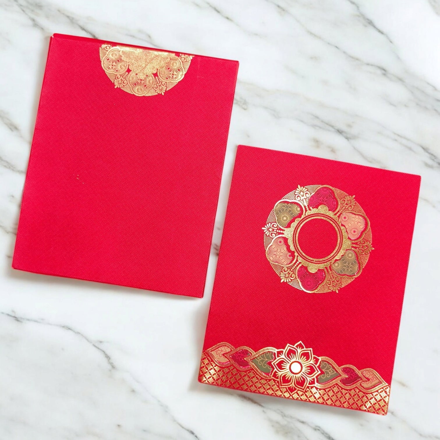 KL0269 Traditional Design Laser Cut Semi Box Wedding Card with 2 Inserts and Envelope-Kalash Cards