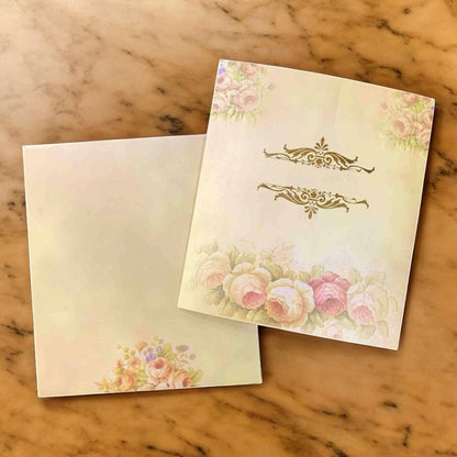 KL0911 Floral Design Semi Box Paper Wedding Card with 2 Inserts and Envelope-Kalash Cards