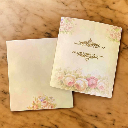 KL0911 Floral Design Semi Box Paper Wedding Card with 2 Inserts and Envelope-Kalash Cards