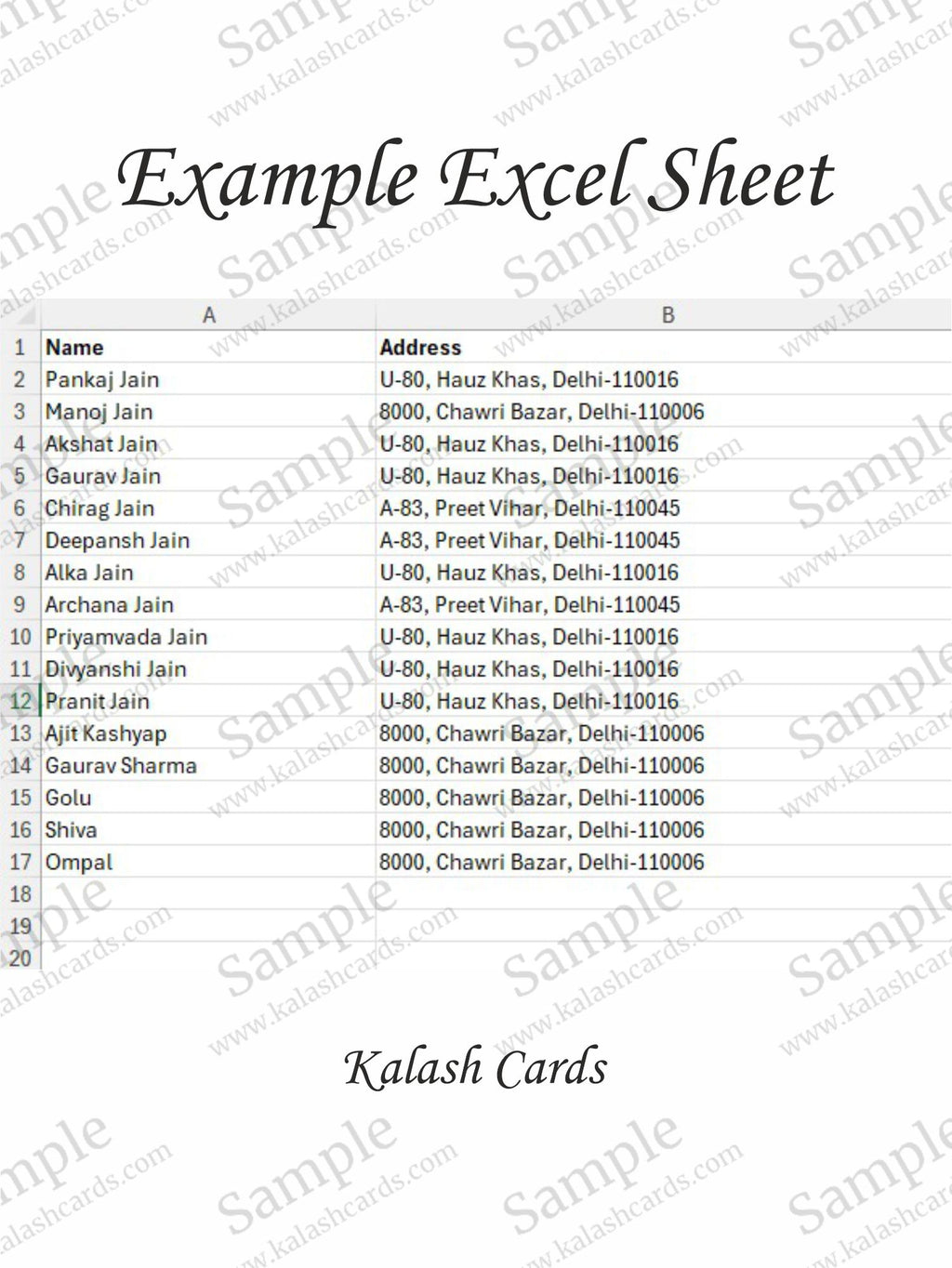 Printed Name Premium Gold Border Stickers from Excel Sheet (50 Qty)-Kalash Cards