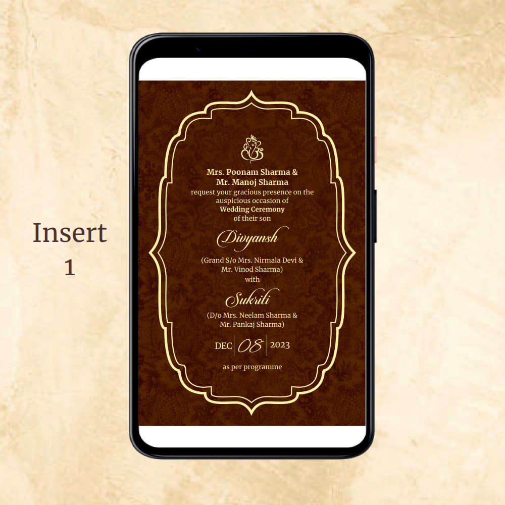 KL2072 Digital Wedding PDF Ecard - Kalash Cards