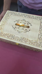 KL9083 Exclusive Floral Border Design Luxury Gift Box with 2 Page Translucent Cover Card (2 Jars)