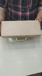 KL9027 Luxury Suitcase Style MDF Gift Box with Handle and 2 Page Cards (3 Jars)