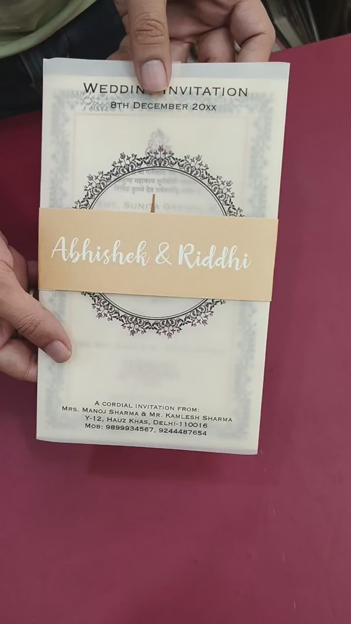 KL2200 Translucent Cover Luxury Wedding Card (2 Page)