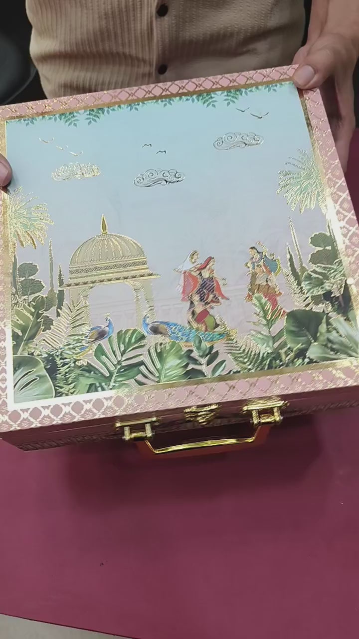 KL9011 Traditional Design Luxury Gift Box with 2 Printed Page Cards (4 Jars)