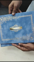 KLB506 Royal Floral Theme Velvet Hardboard Padding Thick Wedding Card (2 Page)