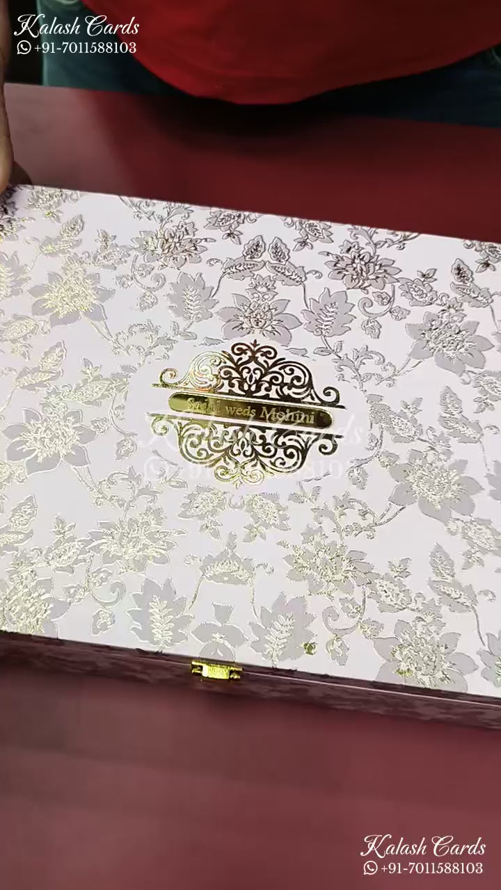 KL9014 Pink Floral Design MDF Luxury Gift Box with 2 Printed Thick Cards (2 Jars 250gm each approx)
