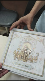 KLB525 Elephant Wedding Barat Theme Laser Cut Work Hardboard Padding Thick Wedding Card (2 Thick Page)