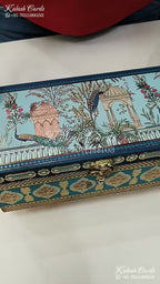 KL9012 Peacock Theme MDF Luxury Gift Box with 2 Printed Cards (2 Jars 200gm each approx)