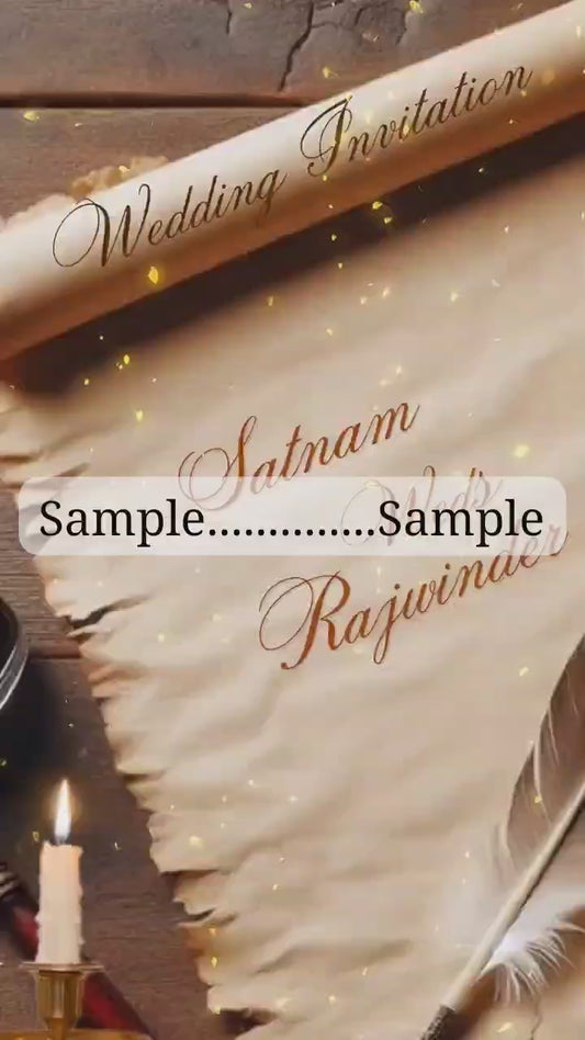 KL50 Vintage Theme Premium Sikh Video Wedding Invitation