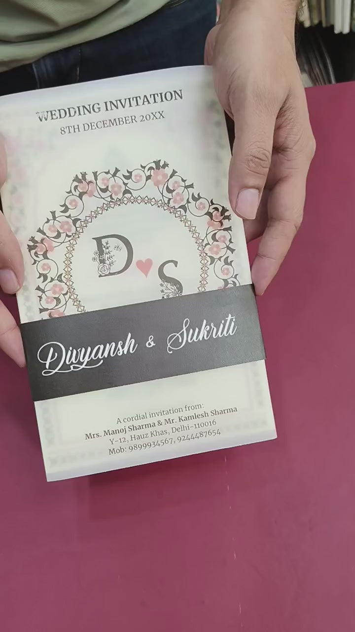 KL2141 Translucent Cover Luxury Wedding Card (2 Page)