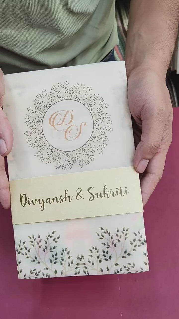 KL2162 Translucent Cover Luxury Wedding Card (2 Page)