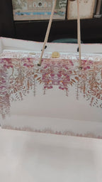 KL9017 Floral Design MDF Luxury Gift Box with 2 Page Translucent Cover Card & Matching Carry Bag (2 Jars 250gm each approx)