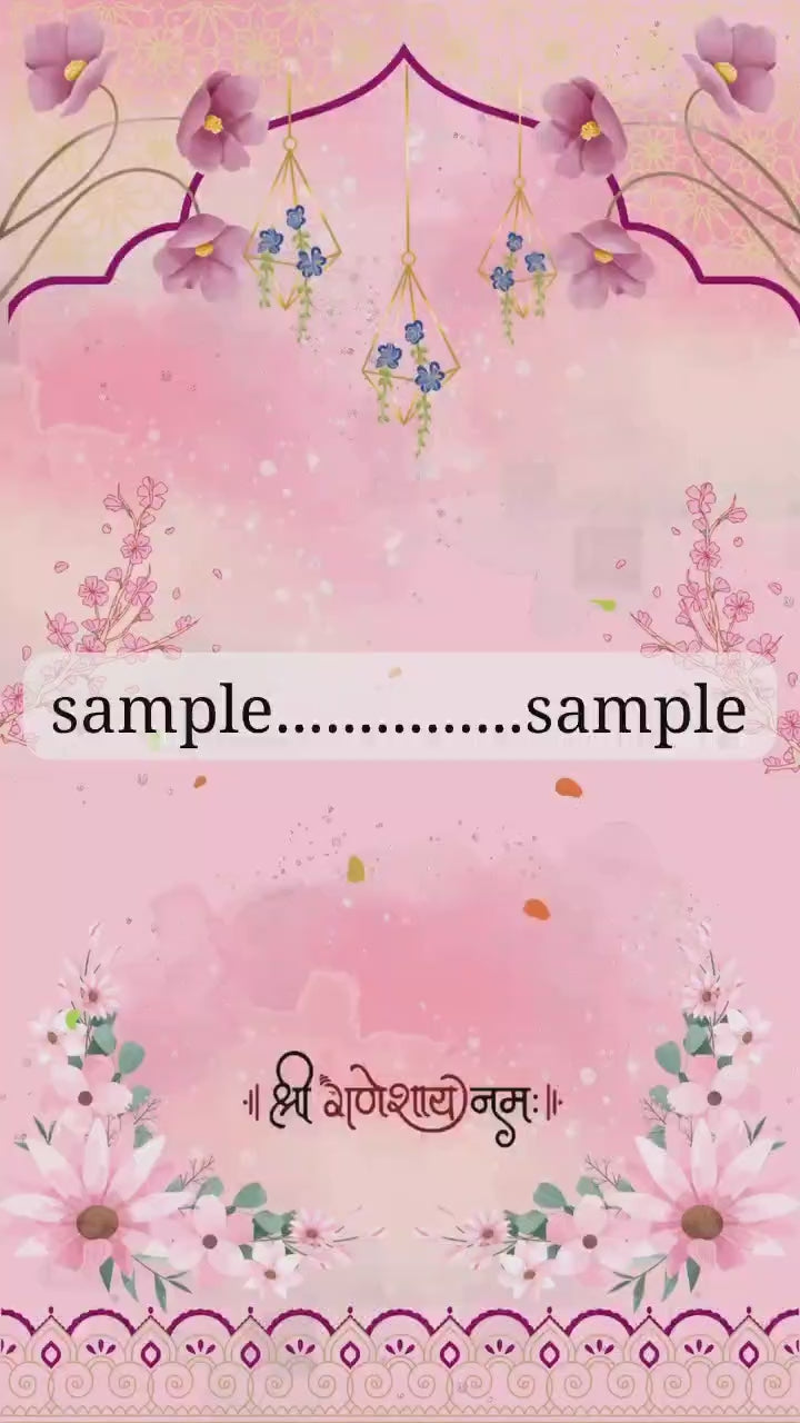 KL21 Floral Theme Premium Hindu Video Wedding Invitation