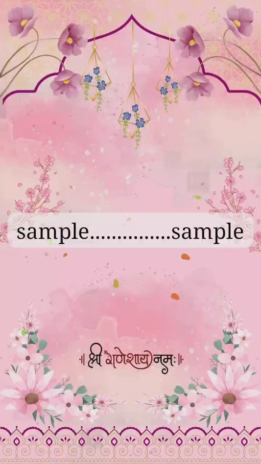 KL21 Floral Theme Premium Hindu Video Wedding Invitation