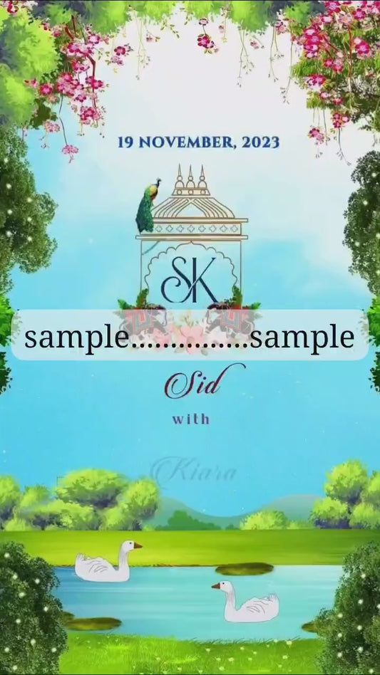 KL22 Floral Theme Premium Hindu Video Wedding Invitation