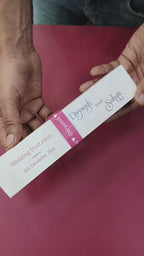 KL2143 Luxury Translucent Scroll Wedding Card with Matching Box Cover and Personalised Band