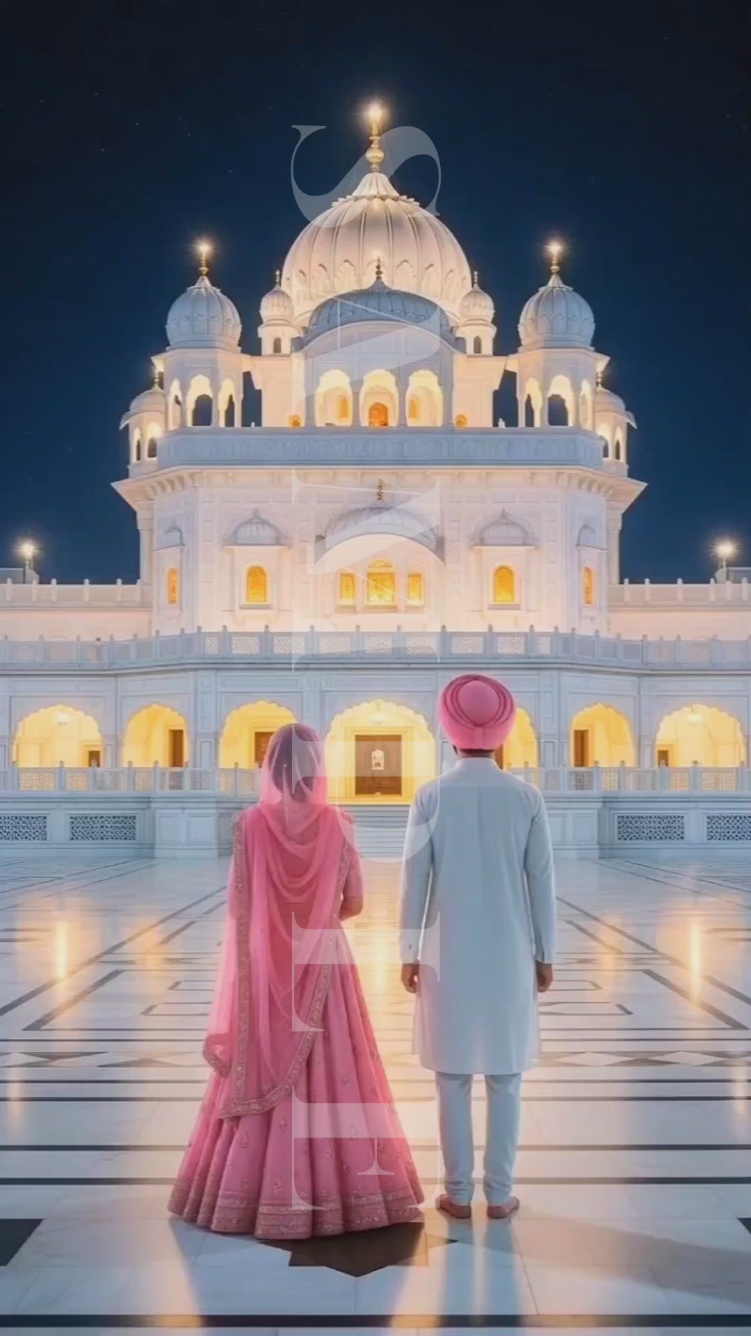 KLV058 AI Real Caricatures & Complete Body Movement Animation with Parents Sikh Wedding Video Invitation