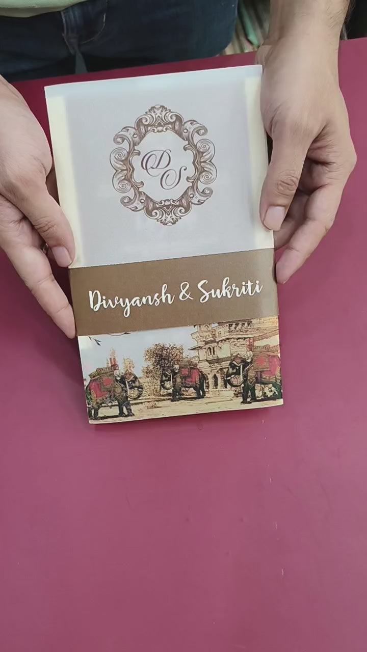 KL2166 Translucent Cover Luxury Wedding Card (2 Page)