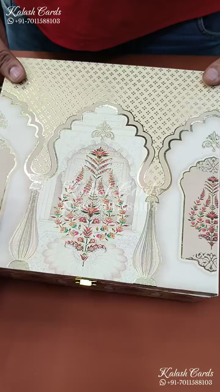 KL9003 Floral Design MDF Luxury Gift Box with 2 Printed Cards (4 Jars 200gm each approx)