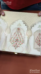 KL9003 Floral Design MDF Luxury Gift Box with 2 Printed Cards (4 Jars 200gm each approx)