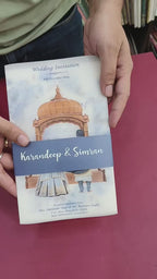 KL2170 Sikh Anand Karaj Theme Translucent Cover Luxury Wedding Card (2 Page) - Pack of 10 Qty