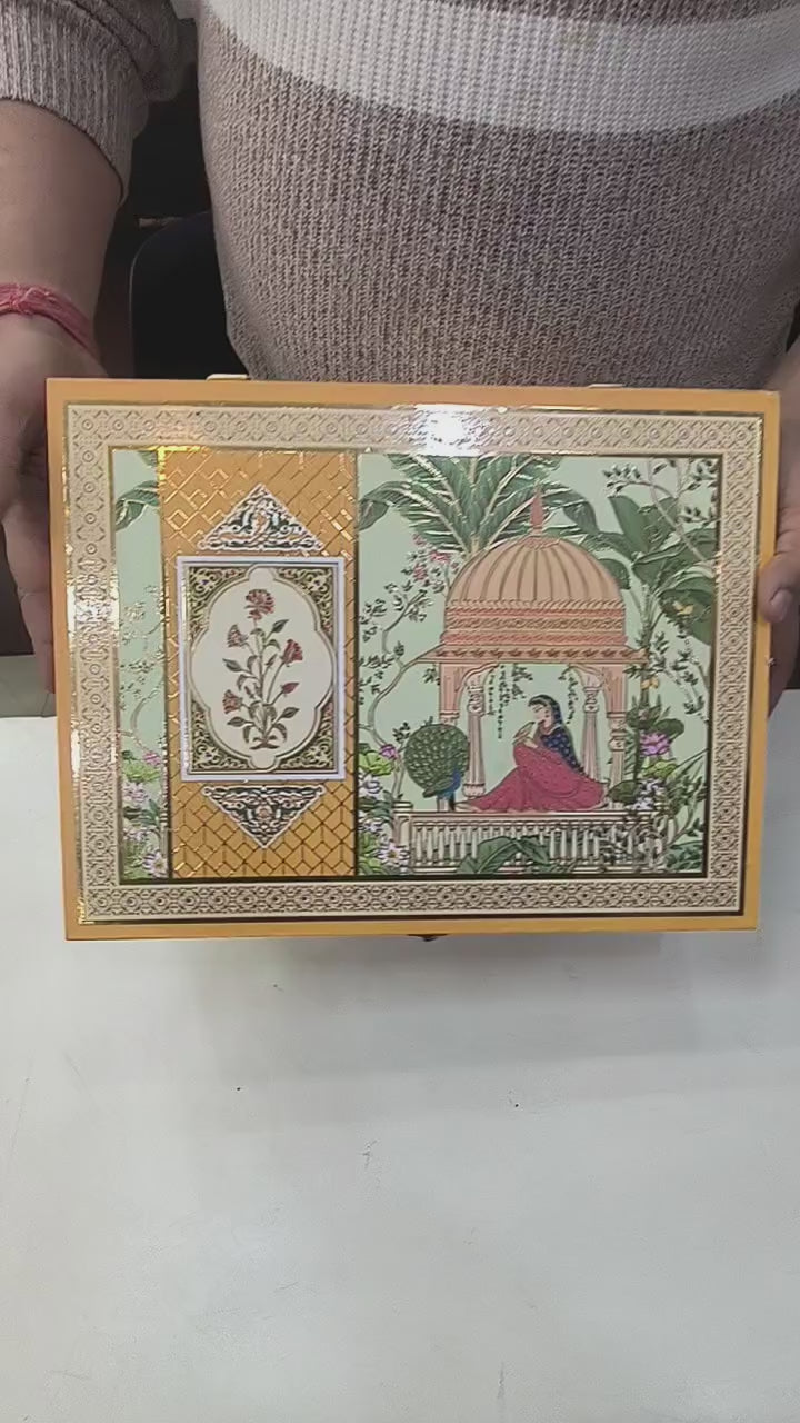 KL9058 Royal Elephant Design Luxury Gift Box with 2 Printed Page Cards (2 Jars)