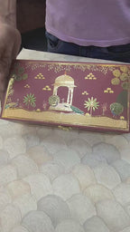 KL9086 Pichwai Theme Design Luxury Gift Box with 2 Page Cards (2 Jars)