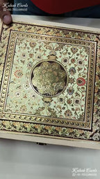 KL9008 Traditional Mandala Design MDF Luxury Gift Box with 2 Printed Cards (4 Jars 200gm each approx)