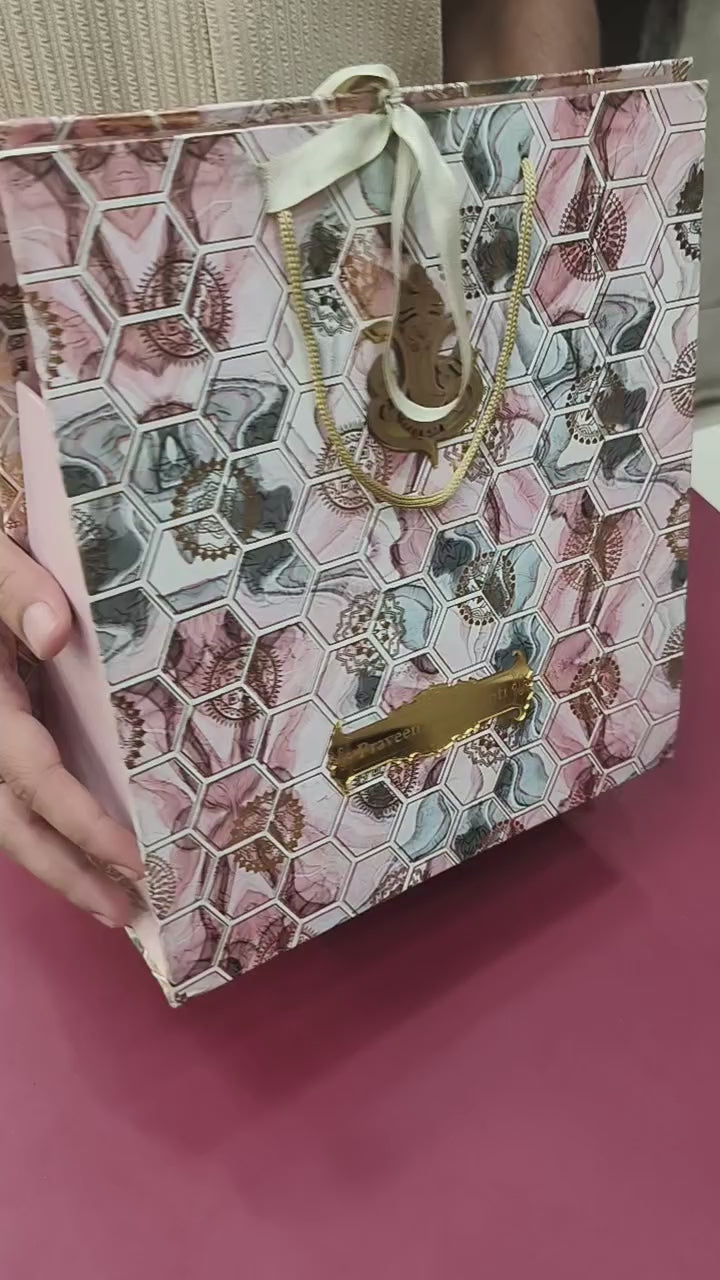 KL9017 Traditional Design Hand Bag Style Luxury Gift Box with 2 Printed Page Cards (2 Jars)