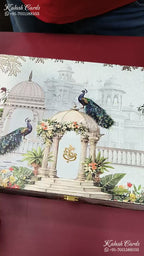 KL9015 Royal Peacock Design MDF Luxury Gift Box with 2 Thick Printed Cards (2 Jars 250gm each approx)