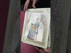 KLB-1193 Creme Purple Bride Groom Semi Box Wedding Card (2 Page)