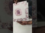 KLB742 Rose Floral Design Creme Color Semi Box Wedding Card (2 Page & Couple Initial Acrylic)