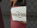 KLB-1238 White Grey Floral Semi Box Wedding Card (2 Page)