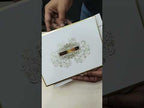 KLB714 Floral Design White Golden Color Hardboard Padding Thick Wedding Card (2 Page & Couple Name Acrylic)