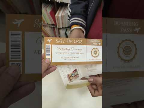 KL2182-2 Passport Wedding Card (1 Paper Passport, 1 Boarding Pass, 1 Band)