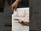 KLB767 Dulha Dulhan Mandap Design Creme Purple Color Semi Box Wedding Card (2 Page & Couple Name Acrylic)