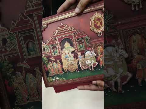 KLB911 Red Maroon Royal Fort Barat Laser Cut Padded Thick Wedding Card (2 Page & Couple Initial Acrylic)