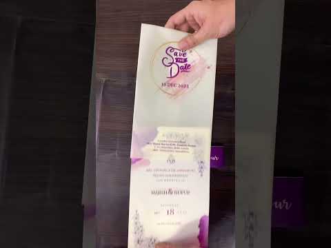 KL2099 Translucent Cover Luxury Wedding Card (2 Page) - Pack of 10 Qty