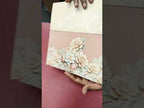 KLB-1212 Creme Pink Floral Semi Box Wedding Card (2 Page)