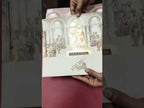 KLB-1225 Creme Brown Bride Groom Semi Box Wedding Card (2 Page & Couple Name Wooden Plate)