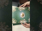 KLB-1093 Green Floral Padded Thick Wedding Card (2 Page & Couple Name Acrylic)