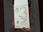 KLB-1247 White Brown Floral Laser Cut Embossed Semi Box Wedding Card (2 Page)