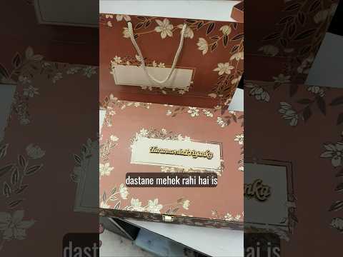 KL9020 Exclusive Floral Design MDF Luxury Gift Box with Matching Carry Bag & 2 Golden Border Thick Cards (2 Jars 250gm each approx)