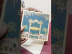 KLB-1459 Royal Blue Elephant 3D Gold Foil Padded Thick Wedding Card (2 Page & Couple Name Acrylic)