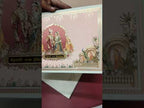 KLB-1482 Blue Pink Bride Groom 3D Gold Foil Padded Thick Wedding Card (2 Page & Couple Name Acrylic)