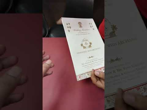 KLB-1313 White Creme Floral Embossed Semi Box Wedding Card (2 Page)
