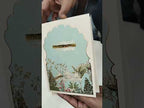 KLB817 Royal Fort Peacock Design Creme Blue Color Hardboard Padding Thick Wedding Card (2 Page & Couple Name Acrylic)