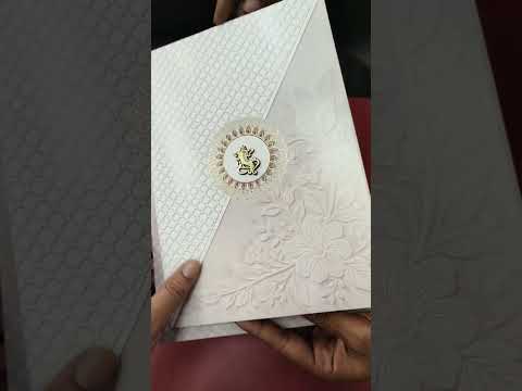 KLB-1330 White Brown Floral Semi Box Wedding Card (2 Page)