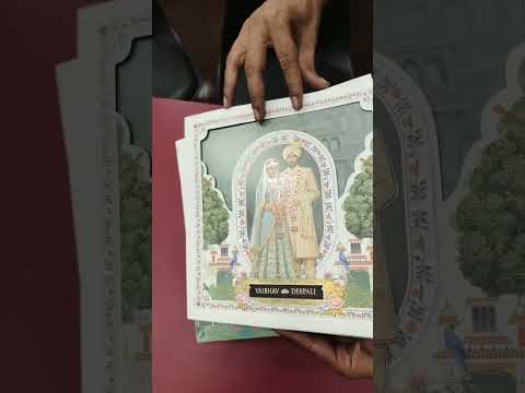 KLB-1211 White Green Bride Groom Laser Cut Semi Box Wedding Card (2 Page)